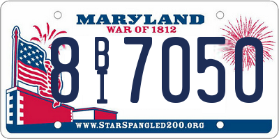 MD license plate 8BI7050