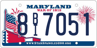 MD license plate 8BI7051