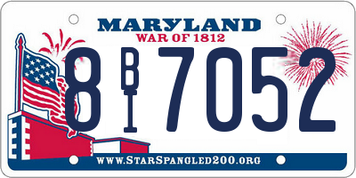 MD license plate 8BI7052