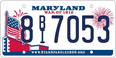 MD license plate 8BI7053