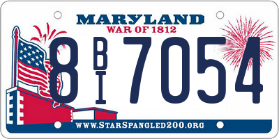 MD license plate 8BI7054