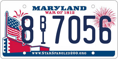 MD license plate 8BI7056