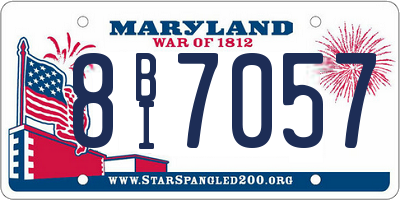 MD license plate 8BI7057