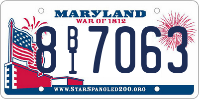 MD license plate 8BI7063