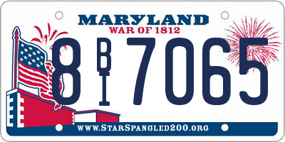 MD license plate 8BI7065