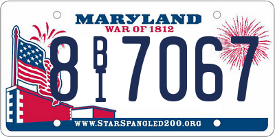 MD license plate 8BI7067
