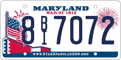 MD license plate 8BI7072