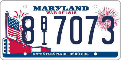 MD license plate 8BI7073