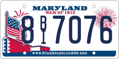 MD license plate 8BI7076