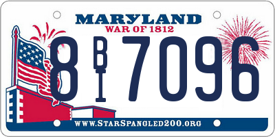 MD license plate 8BI7096