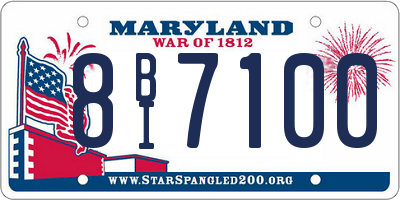 MD license plate 8BI7100
