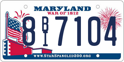 MD license plate 8BI7104