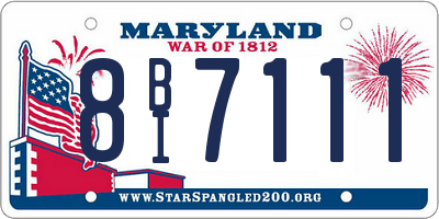 MD license plate 8BI7111