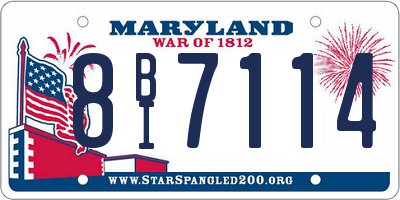 MD license plate 8BI7114