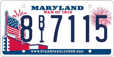 MD license plate 8BI7115