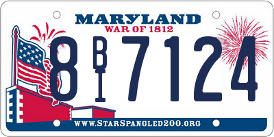 MD license plate 8BI7124