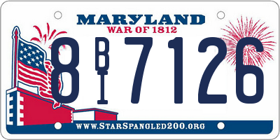 MD license plate 8BI7126
