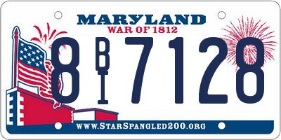 MD license plate 8BI7128