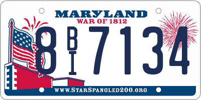 MD license plate 8BI7134