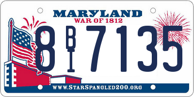 MD license plate 8BI7135
