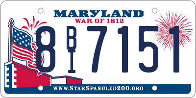 MD license plate 8BI7151