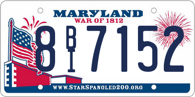 MD license plate 8BI7152