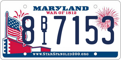 MD license plate 8BI7153
