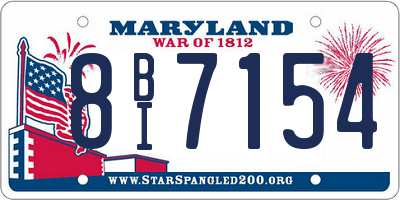 MD license plate 8BI7154