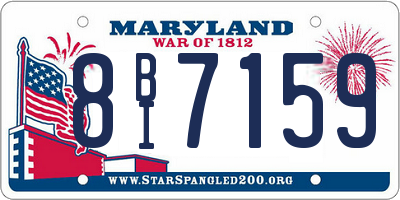 MD license plate 8BI7159