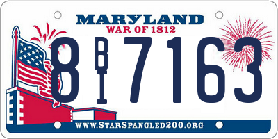 MD license plate 8BI7163