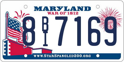 MD license plate 8BI7169