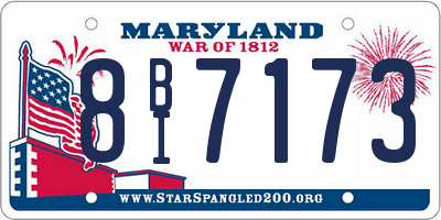 MD license plate 8BI7173