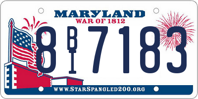 MD license plate 8BI7183