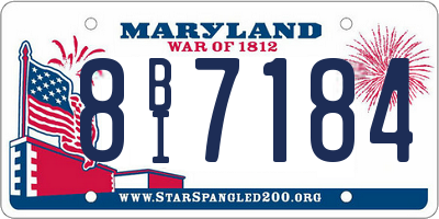 MD license plate 8BI7184