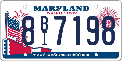 MD license plate 8BI7198