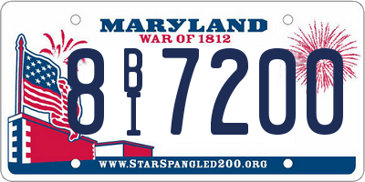 MD license plate 8BI7200