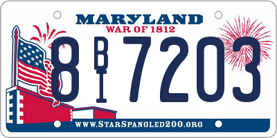 MD license plate 8BI7203