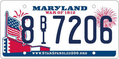MD license plate 8BI7206