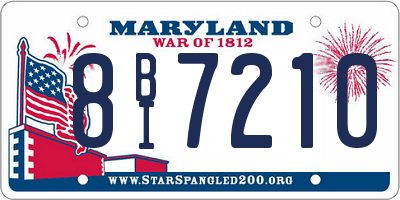 MD license plate 8BI7210
