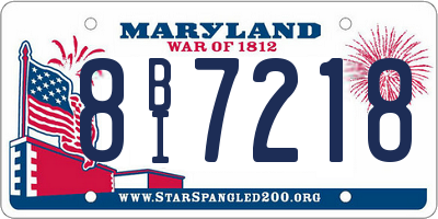 MD license plate 8BI7218