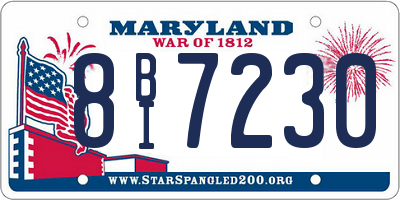 MD license plate 8BI7230