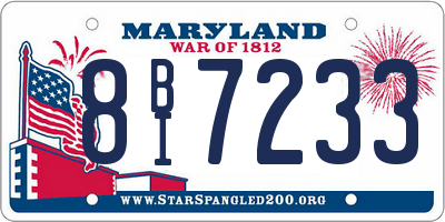 MD license plate 8BI7233