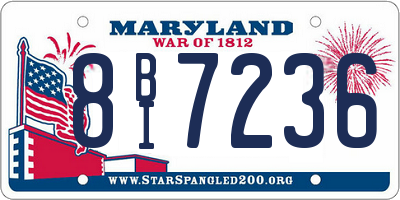 MD license plate 8BI7236
