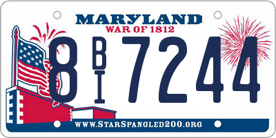 MD license plate 8BI7244