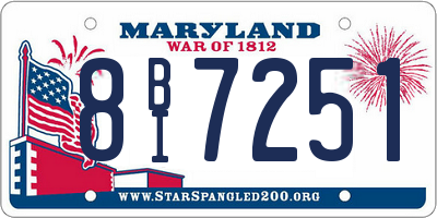 MD license plate 8BI7251