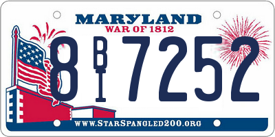 MD license plate 8BI7252