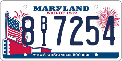 MD license plate 8BI7254