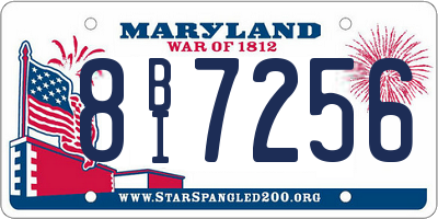 MD license plate 8BI7256