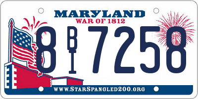 MD license plate 8BI7258