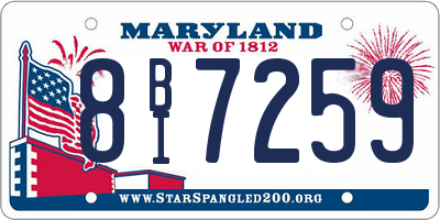 MD license plate 8BI7259